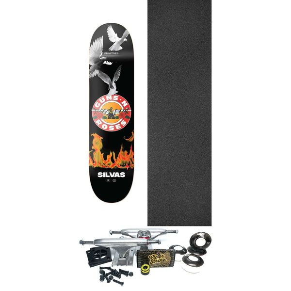 Primitive Skateboarding Miles Silvas GN'R Nest Door Black Skateboard Deck - 8.38" x 31.875" - Complete Skateboard Bundle